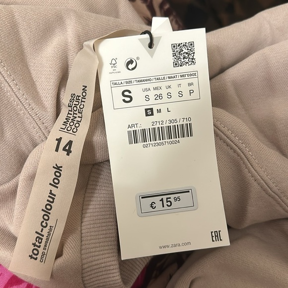 ZARA NUDE CROPPED SWEATSUIT - Picture 3 of 3